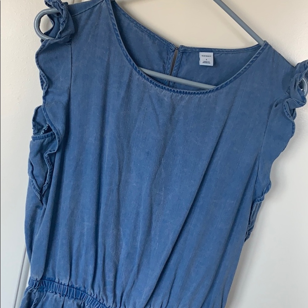 Chambray blue jumpsuit
